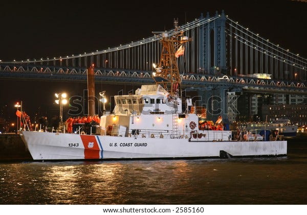 Us Coast Guard Cutter Manhattan Illuminated Stock Photo (Edit Now) 2585160