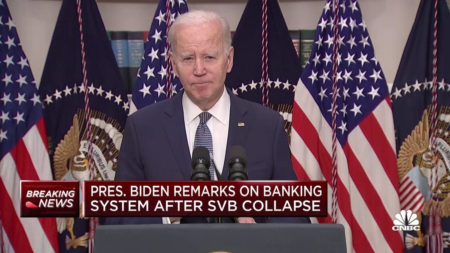 President Biden on SVB fallout: No losses will be borne by American  taxpayers