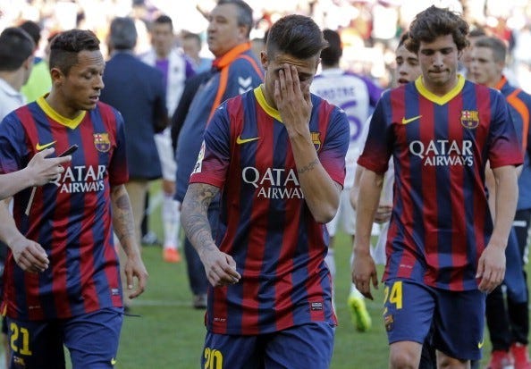 barcelona soccer team showing cracks 2015 images