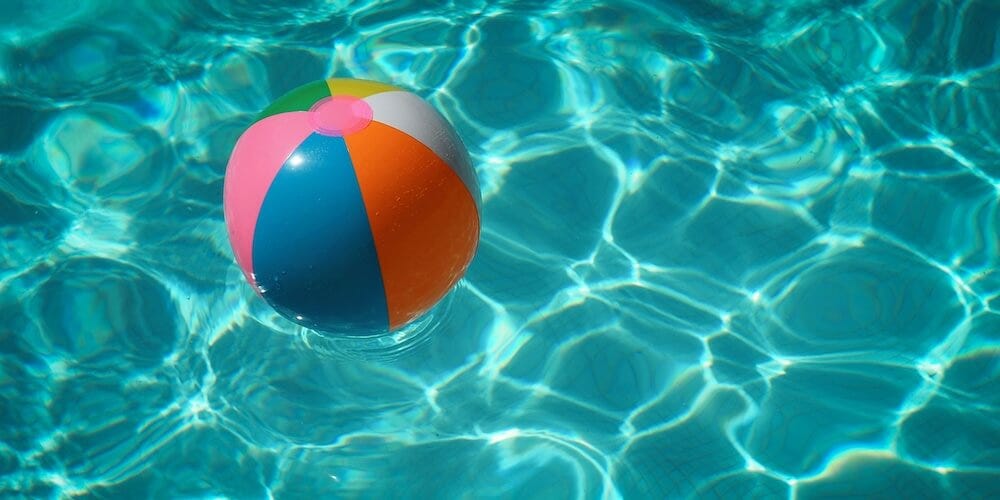 pool water with beach ball