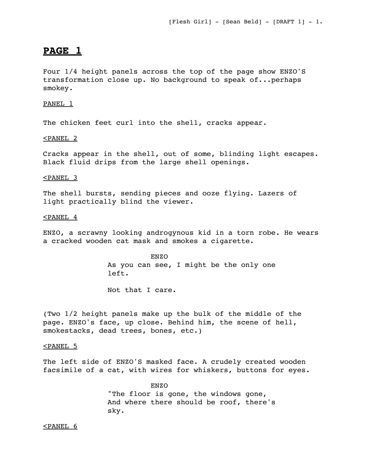 The script for page 5. 