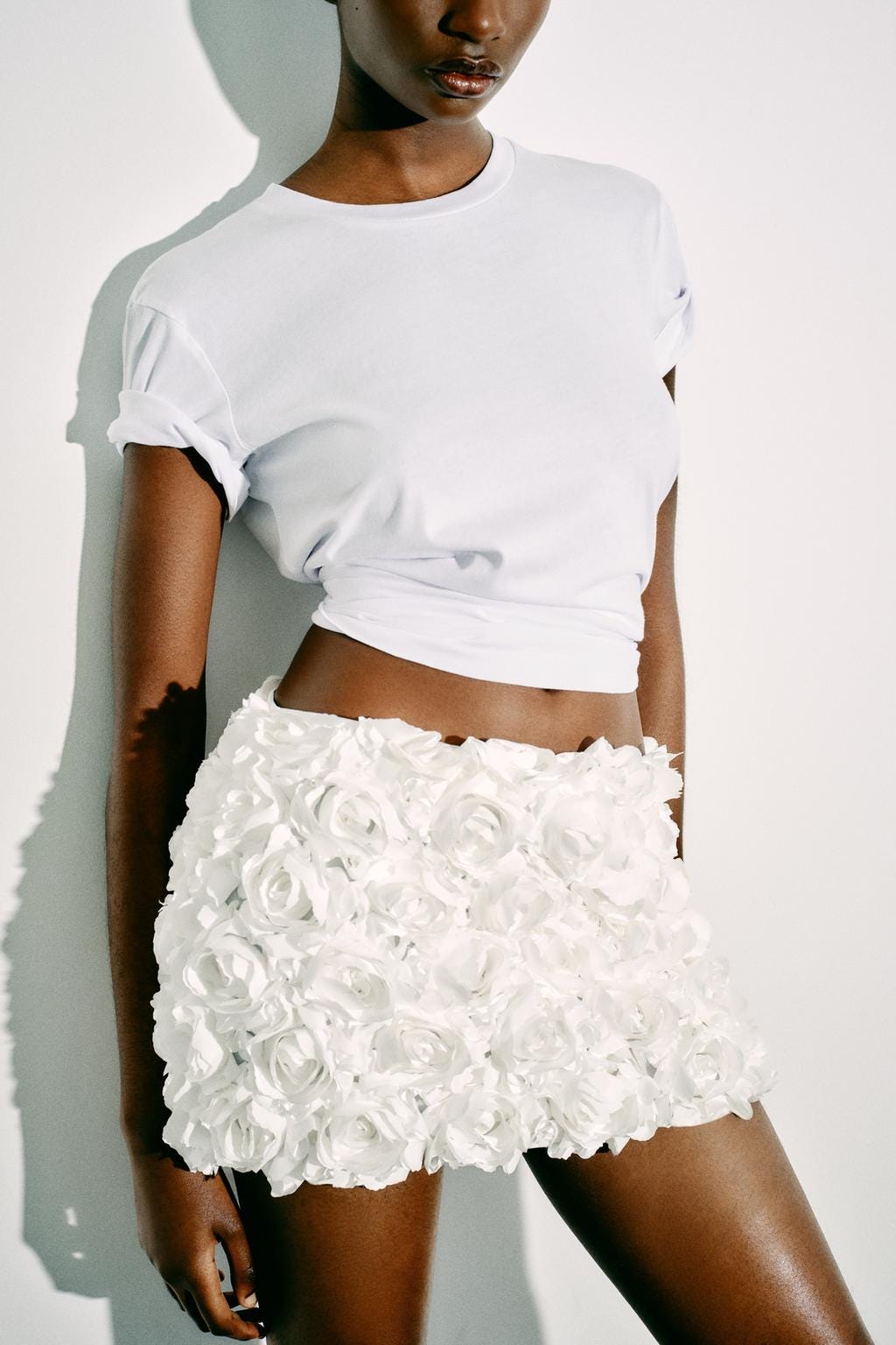 TULLE FLORAL MINI SKIRT - White by Zara - Image 1