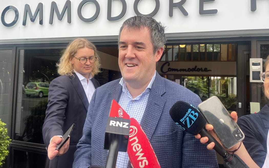 National's MP for Hutt South Chris Bishop at the party's caucus retreat. Photo: RNZ / Katie Scotcher
