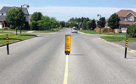Examples - Speed reduction - Traffic Calming measures - Ped-Zone sign
