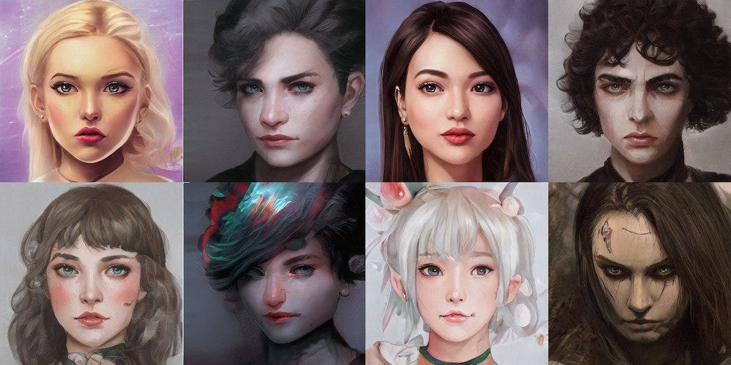 Artbreeder is a neural network for generating human portraits