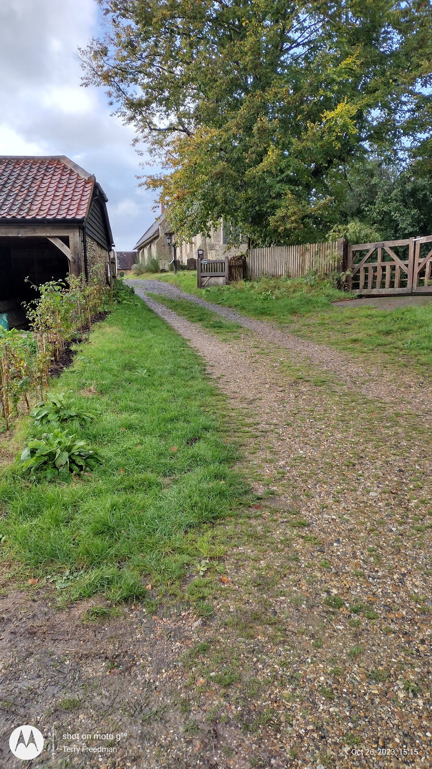 The path to St Peter’s Church — photo by Terry Freedman