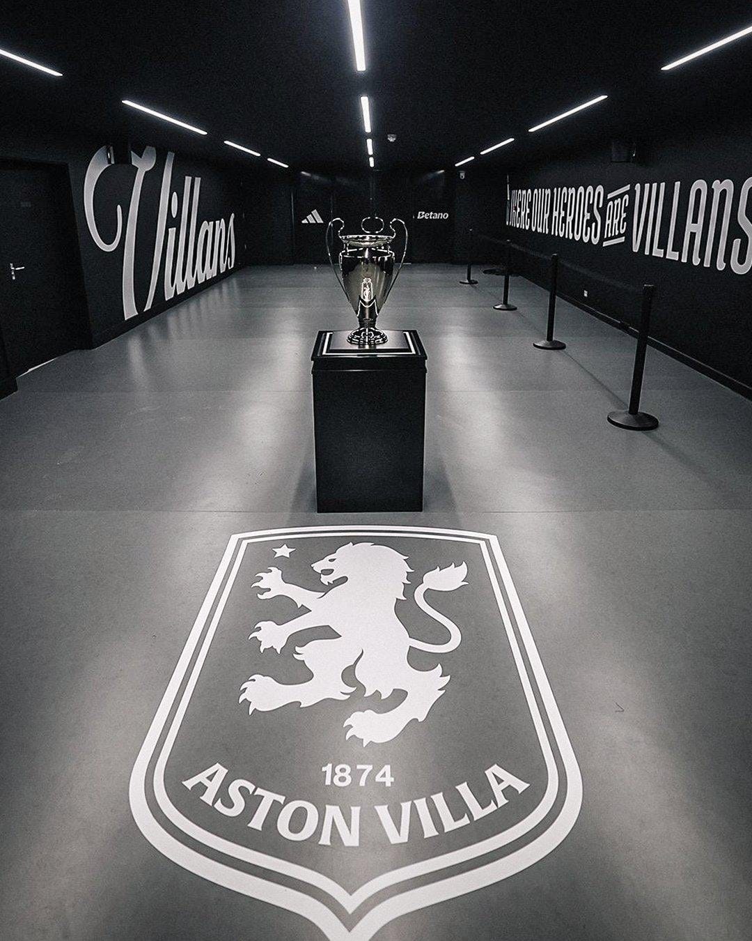 Aston Villa displayed their Champions League trophy in the Villa Park  tunnel ahead of their match against Arsenal : r/TheOther14