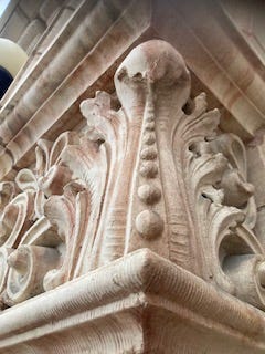 Ornate exterior decoration from the court house in Rossland, BC