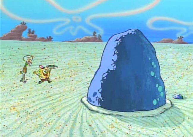 It's not just a boulder its a rock scene from SpongeBob : r/nostalgia