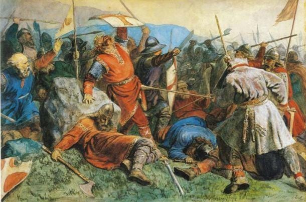 Viking army in battle. Viking army in battle.