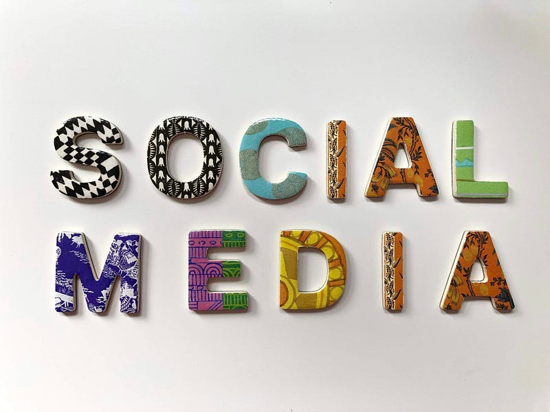 he word “SOCIAL MEDIA” displayed in colourful letters.