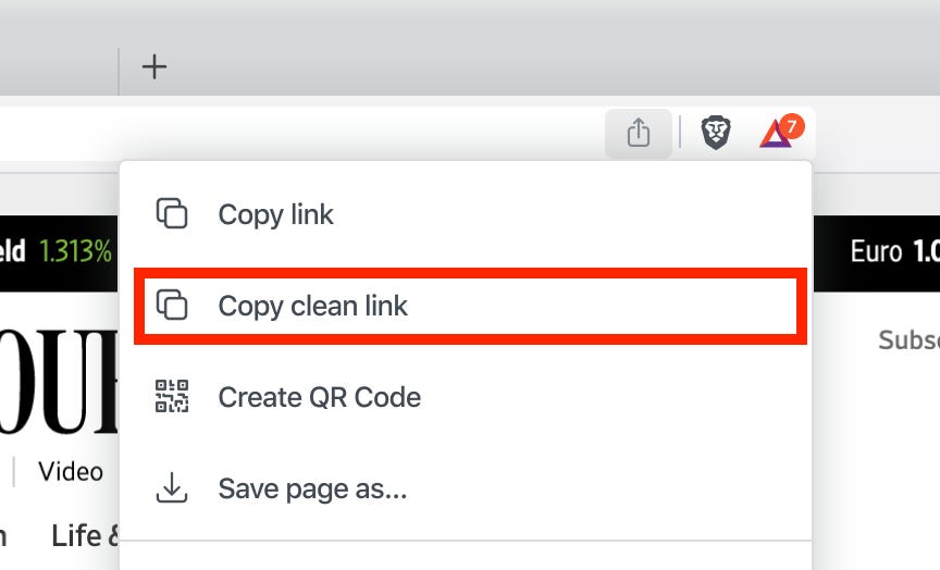 What does "Copy clean link" mean? – Brave Help Center