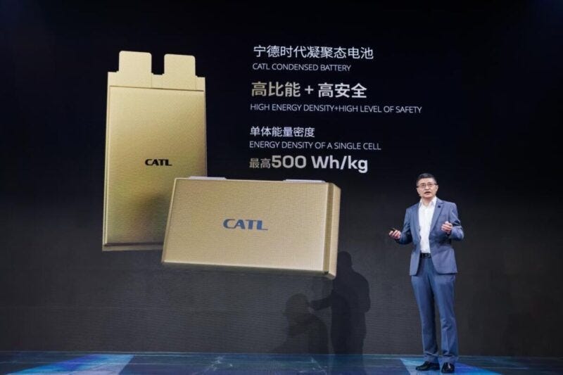 CATL launches 500 Wh/kg battery