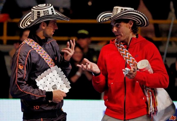 novak djokovic mexican wear with rafael nadal