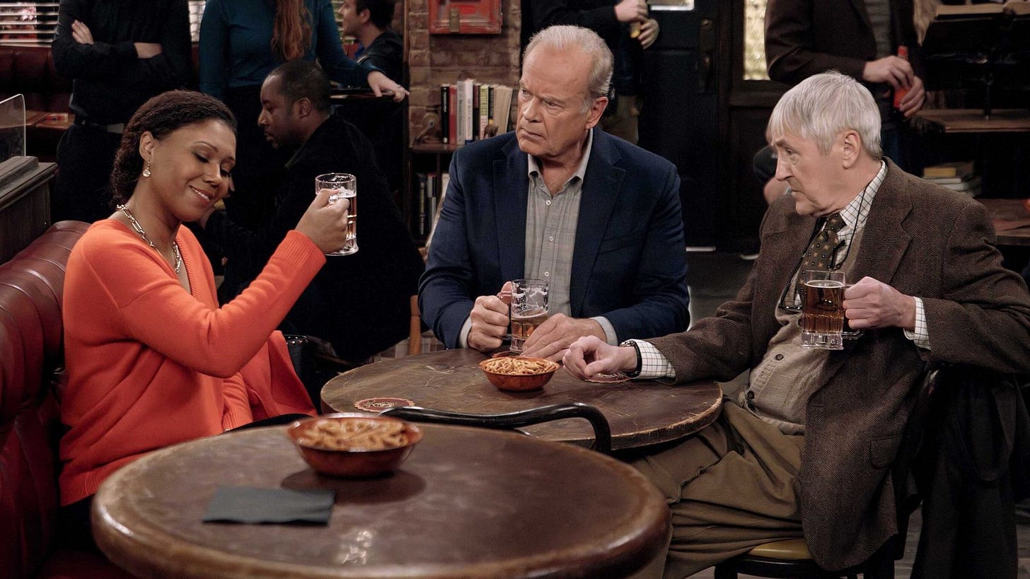 Toks Olagundoye, Kelsey Grammar and Nicholas Lyndhurst in Frasier