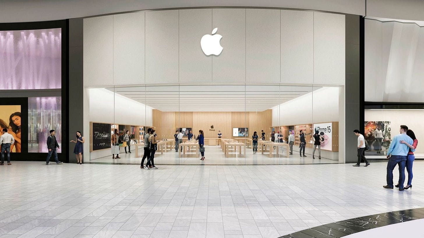 A rendering of Apple Mall of Scandinavia.