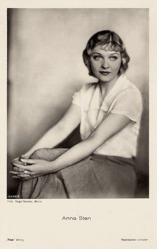 European Film Star Postcards: Anna Sten