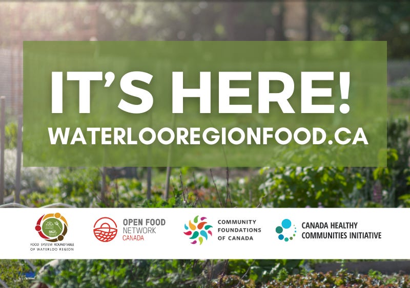 Poster announcing: It's here! Waterloo Region Food