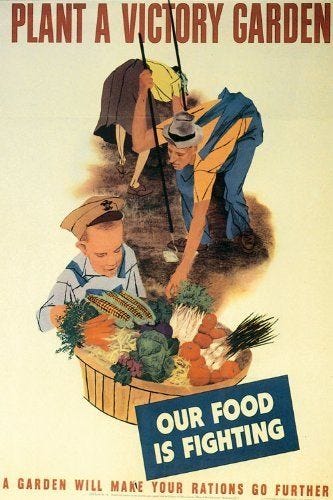 WONDERFULITEMS Farm Plant A Victory Garden Food WAR 12&#34; X 16&#34; Image Size Vintage Poster REPRO