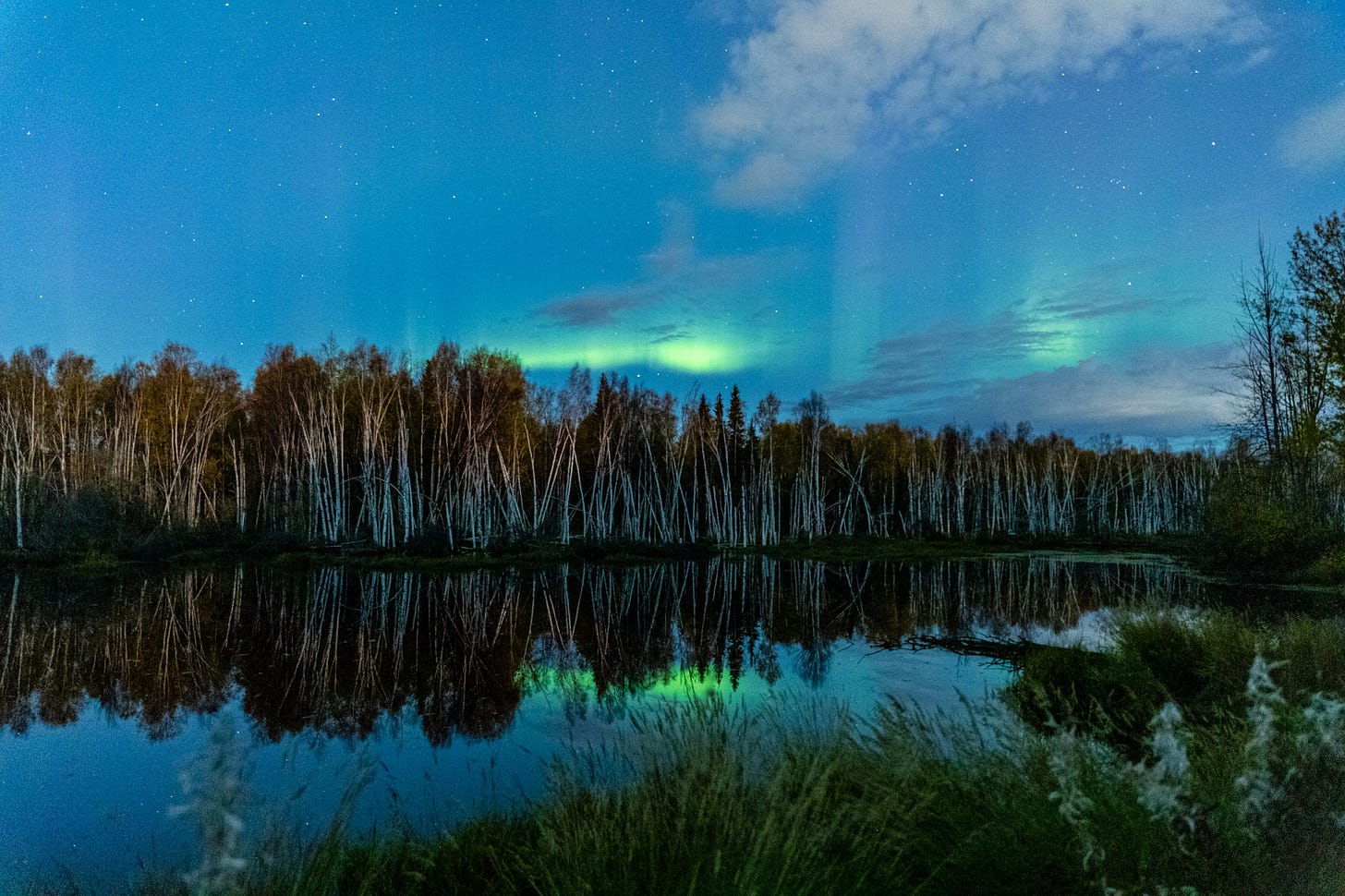 Aurora Borealis over a lake