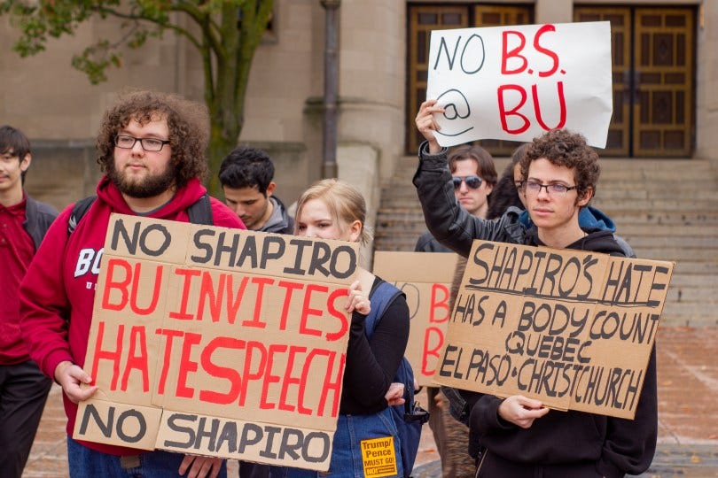 Photo gallery: Students protest invitation for Shapiro to speak – Boston  University News Service