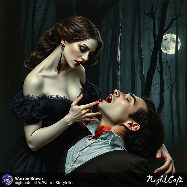 Vampire and victim.