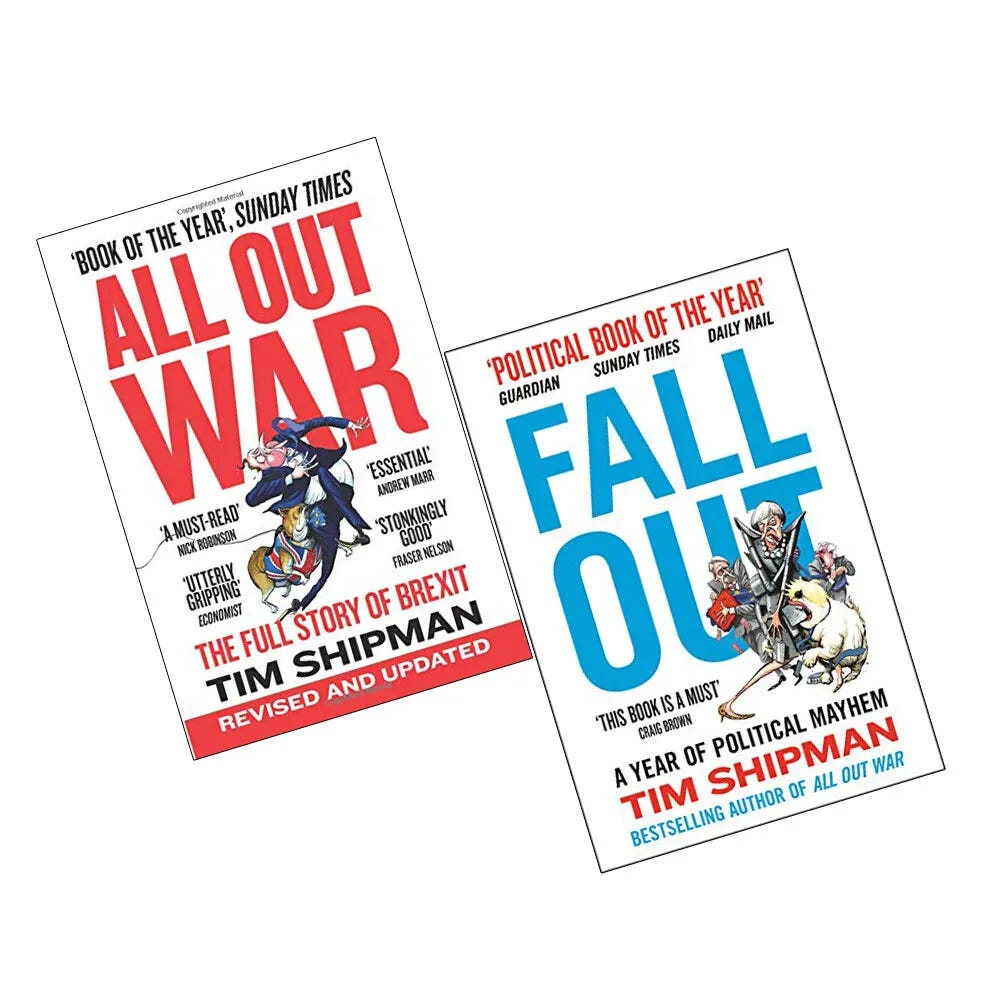 Tim Shipman Collection ALL OUT WAR Fall Out 2 Books Set Brand NEW | eBay