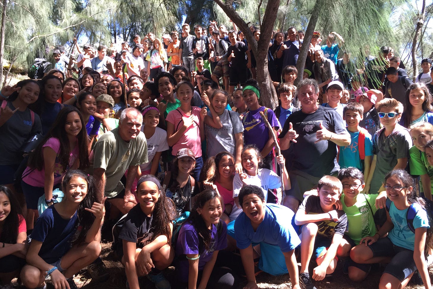 Annual Upper Campus hike with Grade 7 students, Kamehameha Middle School, O’ahu, Hawai’i.