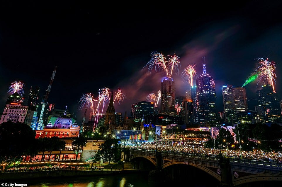 MELBOURNE: Revellers turned out in large numbers to celebrate the new year in Australia