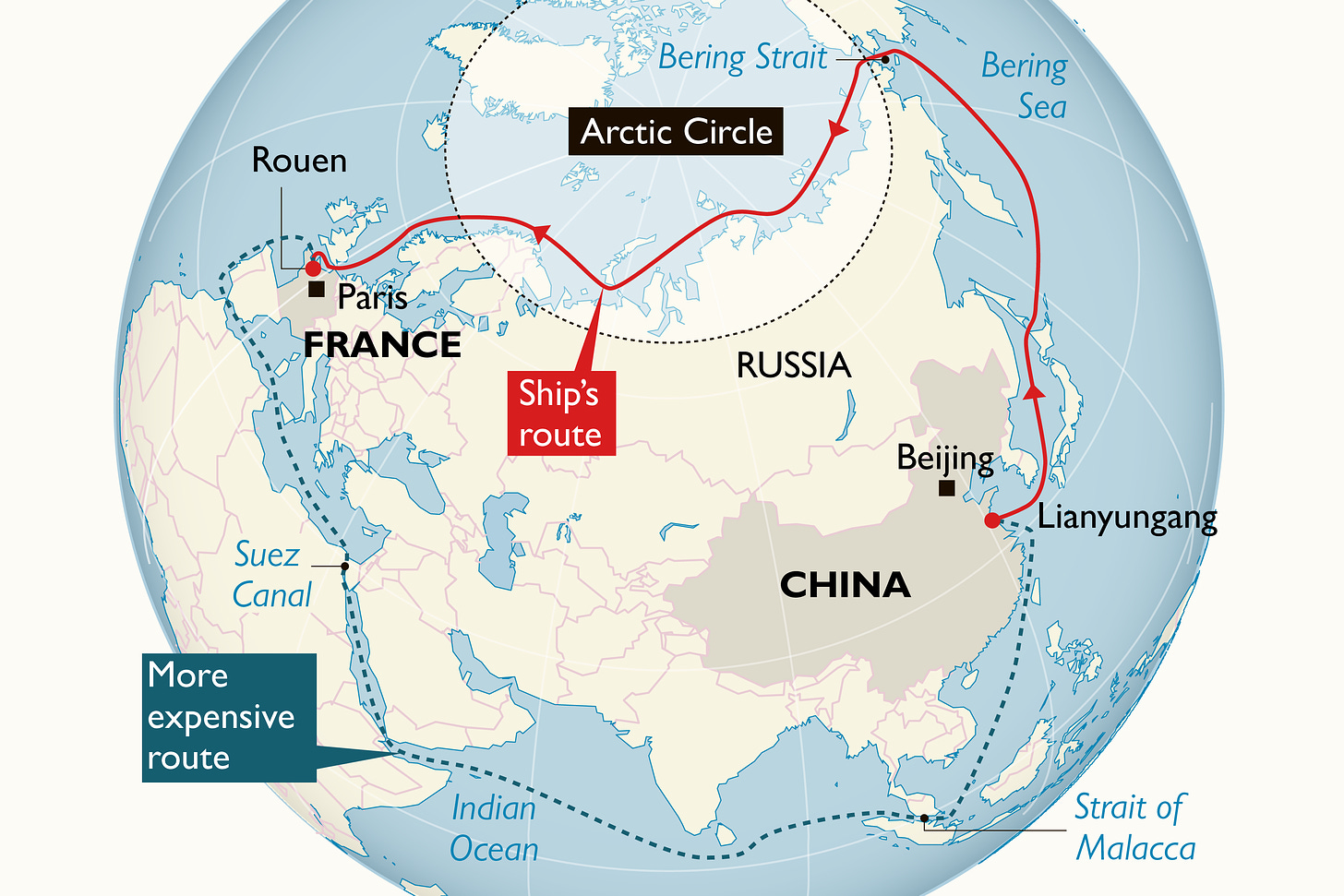 China opens Arctic route to Europe