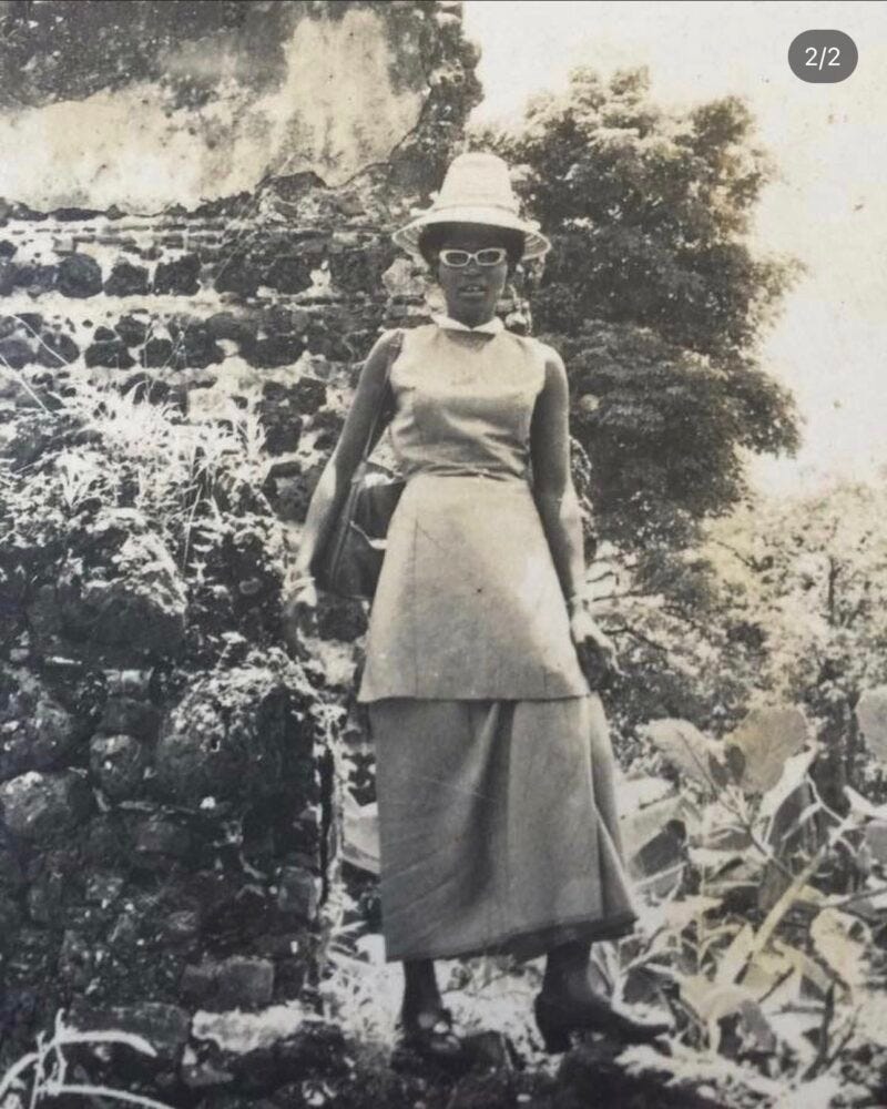 Lovette Jallows grandmother at her political journeys in Gambia 1970.