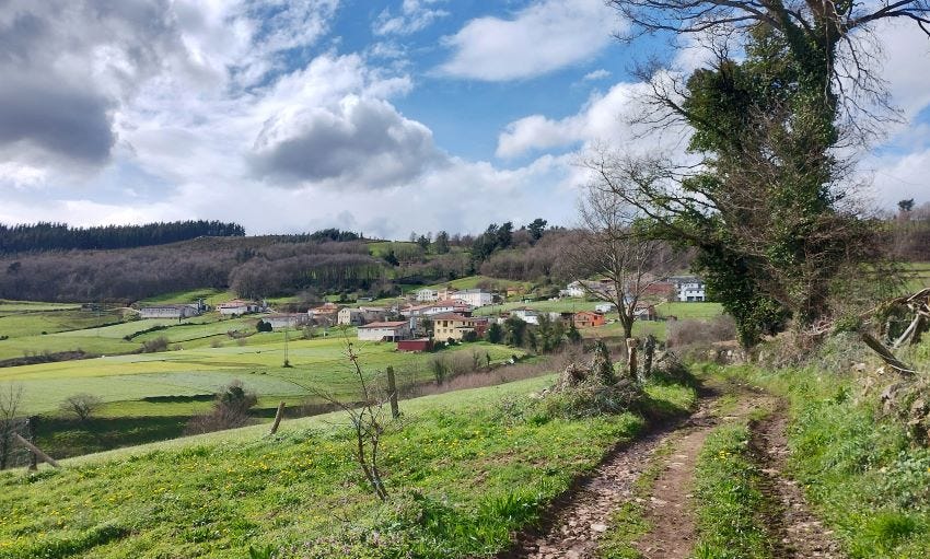 Borres, Asturias. Final de etapa en el camino primitivo