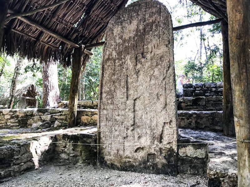 Stela in Coba Archaeological Site