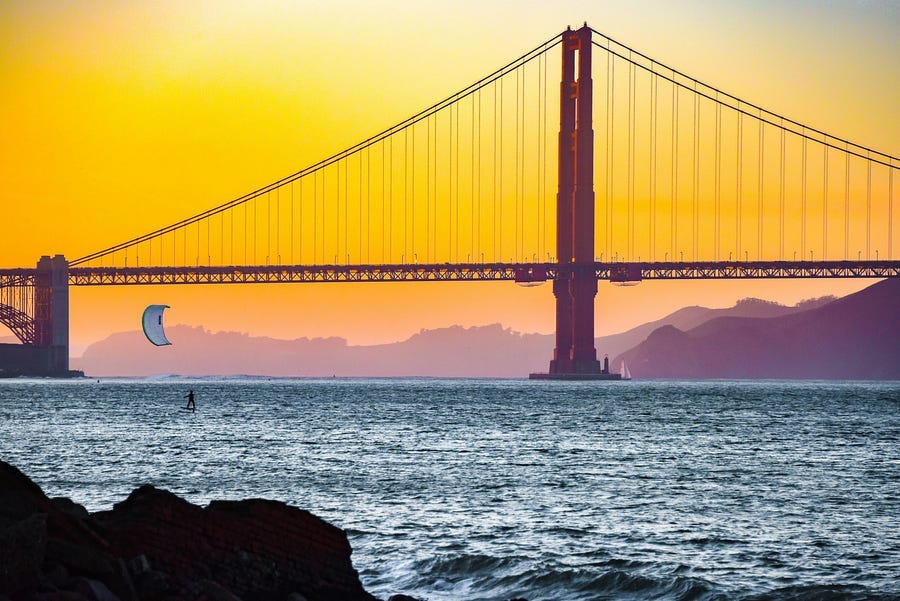 A bridge at sunset. A bridge at sunset.