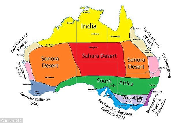 Australian habitability map shows land use patterns 70 years ago | Daily  Mail Online