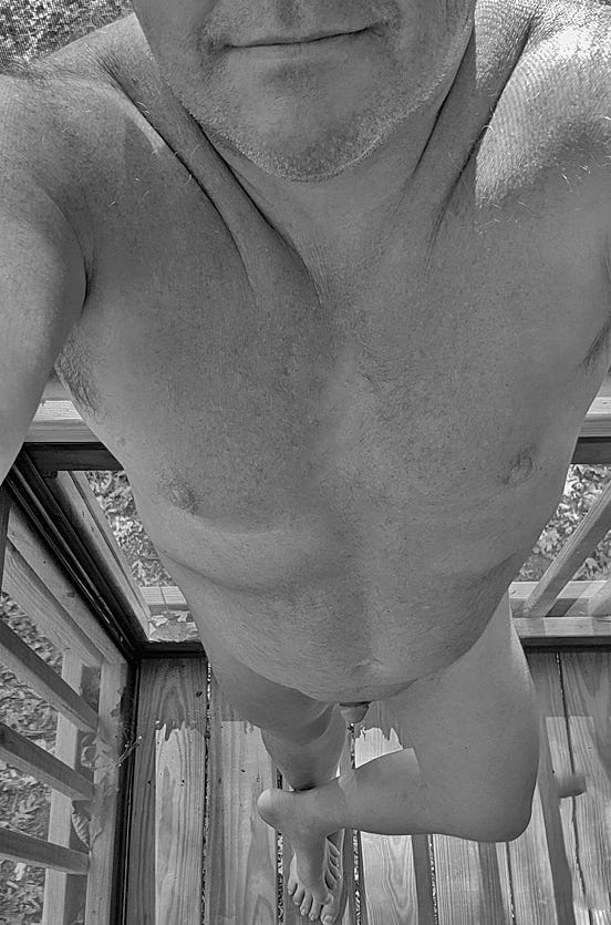 My naked body with my scars and small penis for all to see and view