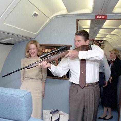 Cloyd Rivers on X: "Nothin' says "Merica" like Ronald Reagan with a rifle  on Air Force One. http://t.co/2AHRDKJShW" / X