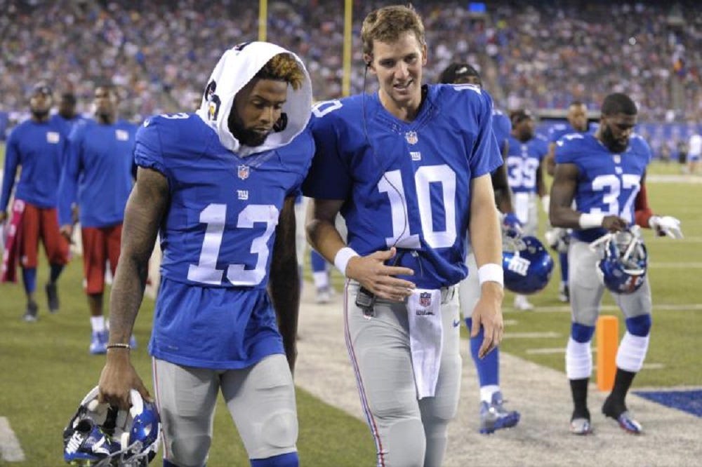 Eli Manning not so happy with Odell Beckham Jr. 2016 images