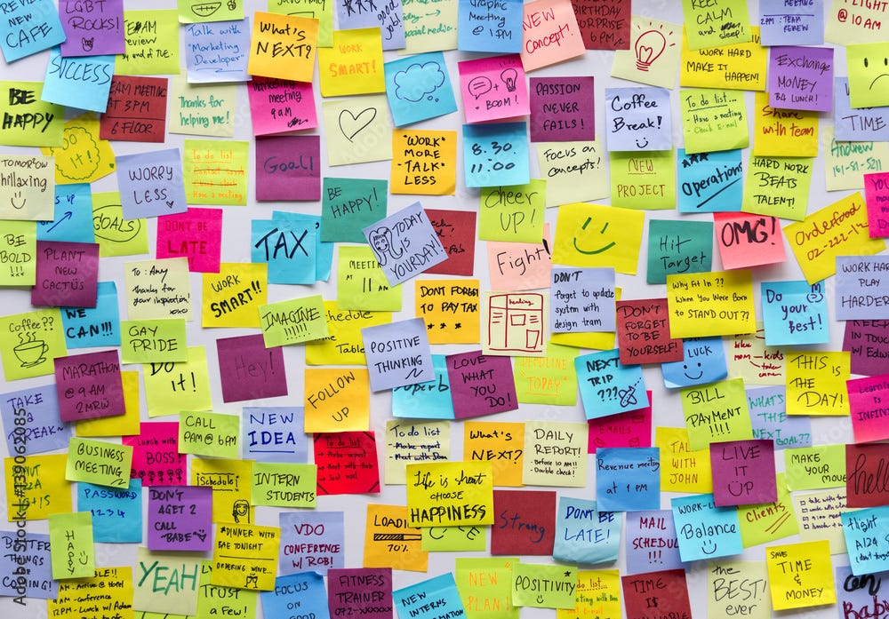 Sticky Note Post It Board Office foto de Stock | Adobe Stock