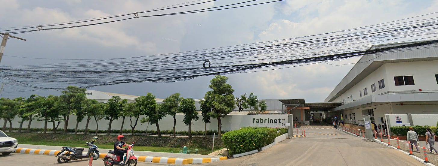 Instalaciones Fabrinet en Pinehurst Campus, Bangkok, Thailand.