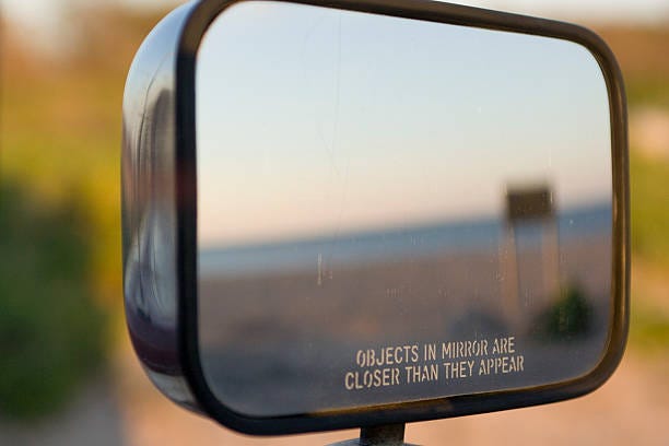 Side View Mirror With Legend Objects In Mirror Are Closer Stock Photo -  Download Image Now - iStock