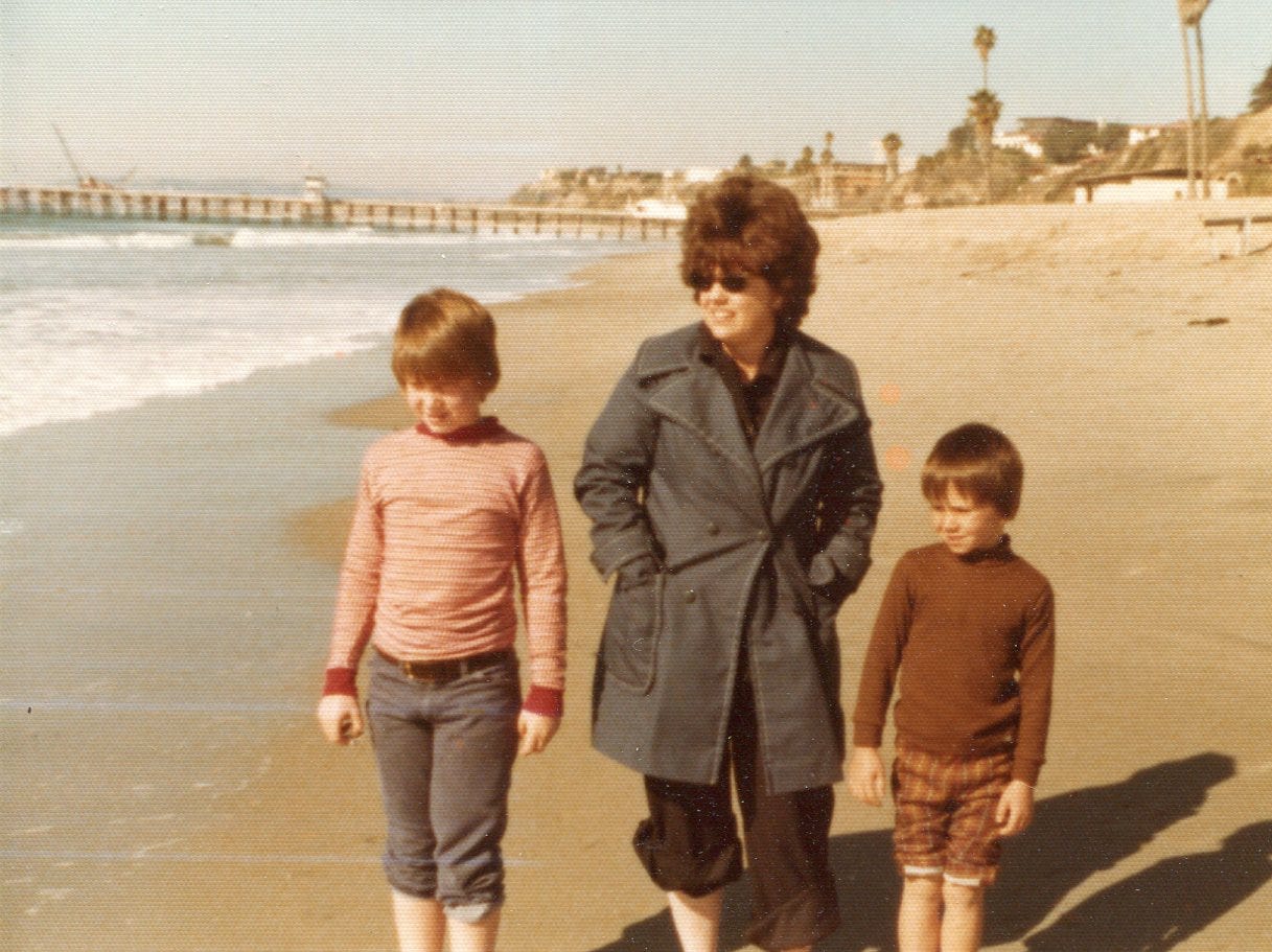 Me on the left, my brother on the right during a vacation to California. She hated having her picture taken, so I have very few of her. 