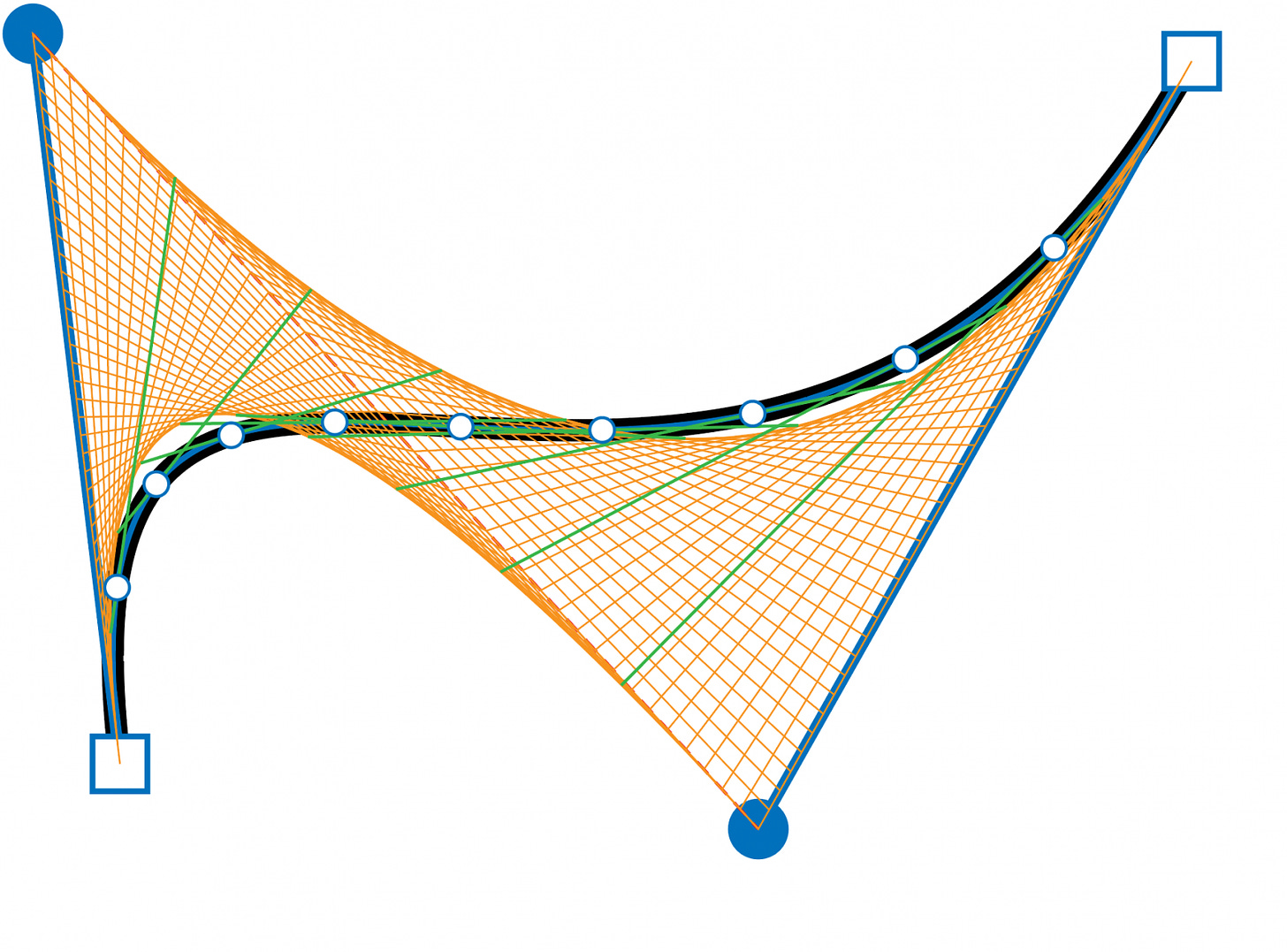 Drawing Precise Bézier Curve Time and Tangent Lines in Illustrator, a ...