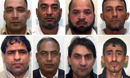 Handout pictures released by Greater Manchester police in 2012 show eight of nine men convicted in connection with the child sexual exploitation ring.