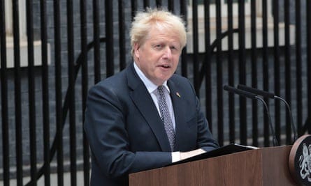 Boris Johnson makes his resignation speech in Downing Street 7 july 2022
