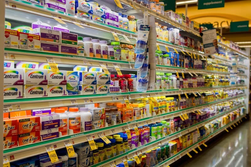 Multi Vitamin Aisle in Safeway Editorial Image - Image of supermarket ...