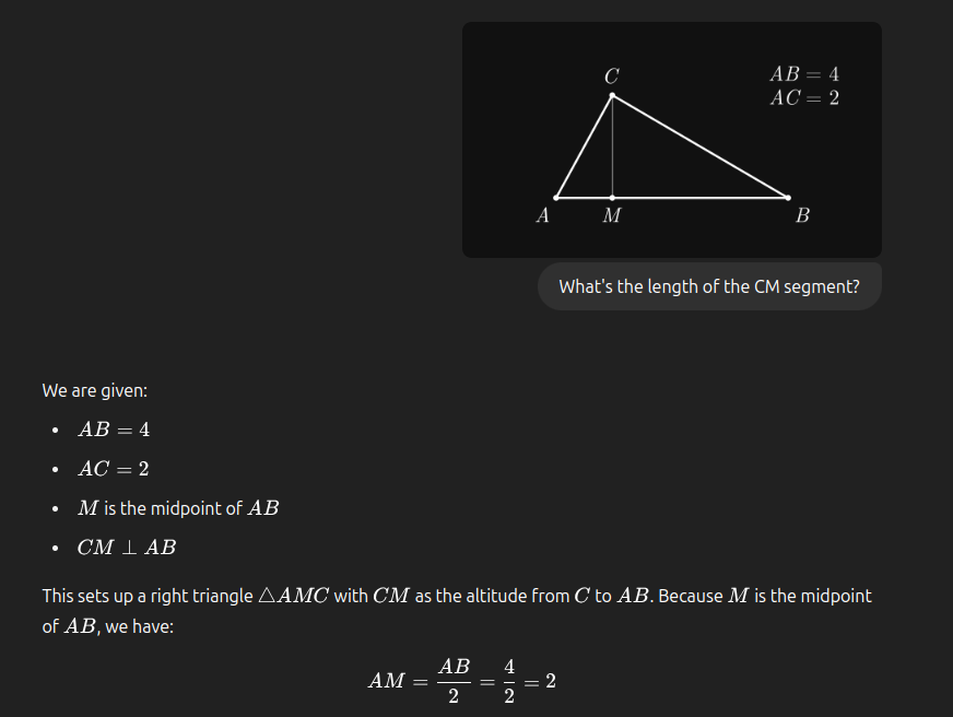 ChatGPT-4o, tackling a simple geometry problem. ChatGPT-4o, tackling a simple geometry problem.