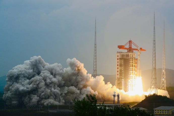 The Long March 6A Y7 vehicle lifting off from the Taiyuan Satellite Launch Center.