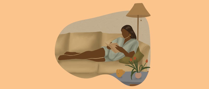 Black pregnant woman relaxing