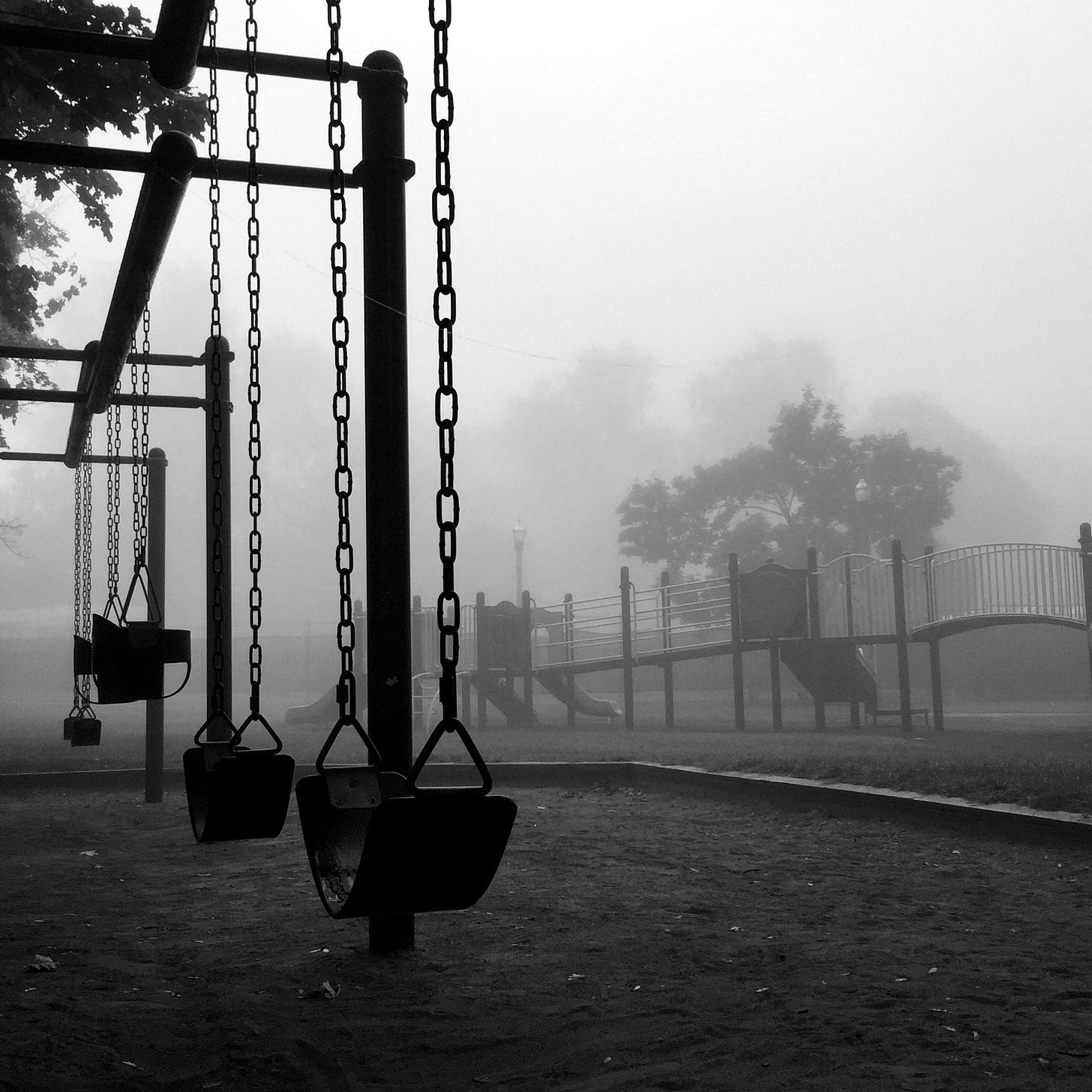 Photo by Robin McPherson of a creepy looking playground. No other dads though, thank goodness.